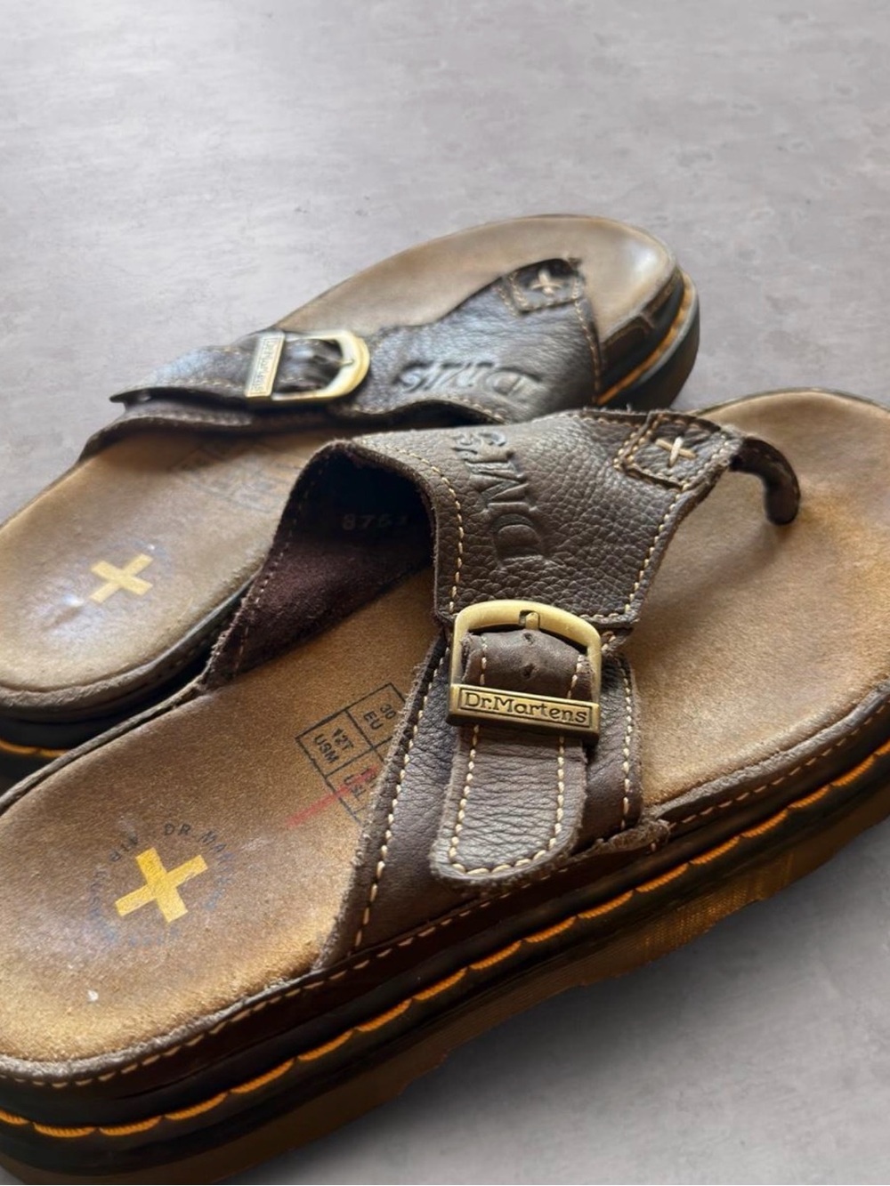 Dr. Martens Brown Leather Kids Sandals